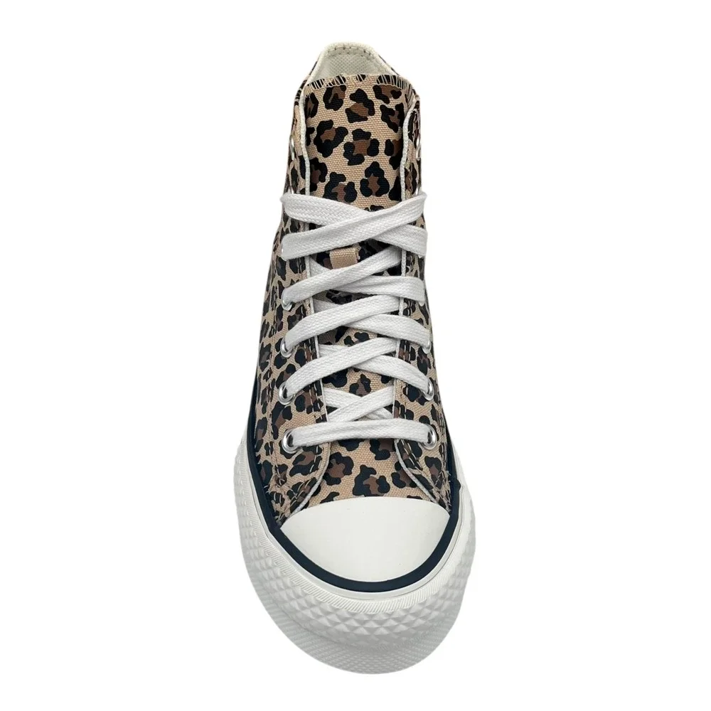 Converse Chuck Taylor Lift Youth Girls High-Top Sneakers Size 1 Vintage Leopard